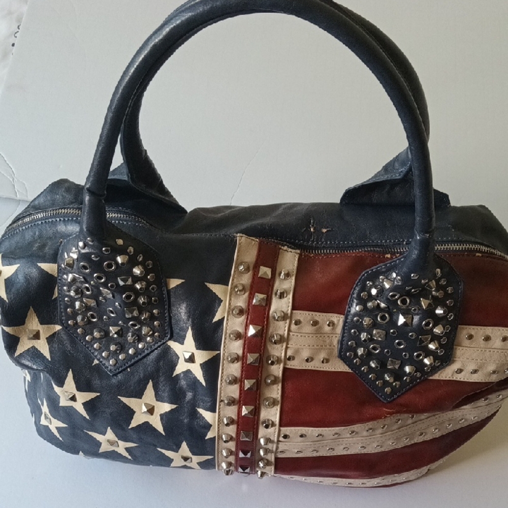 Studded Flag Design Handbag